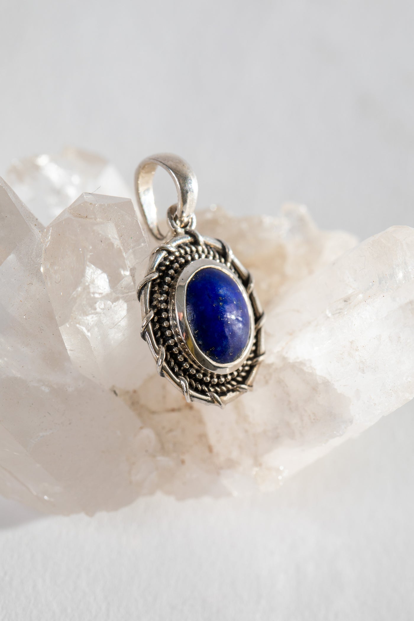 Nautical Rope Sterling Gemstone Pendant