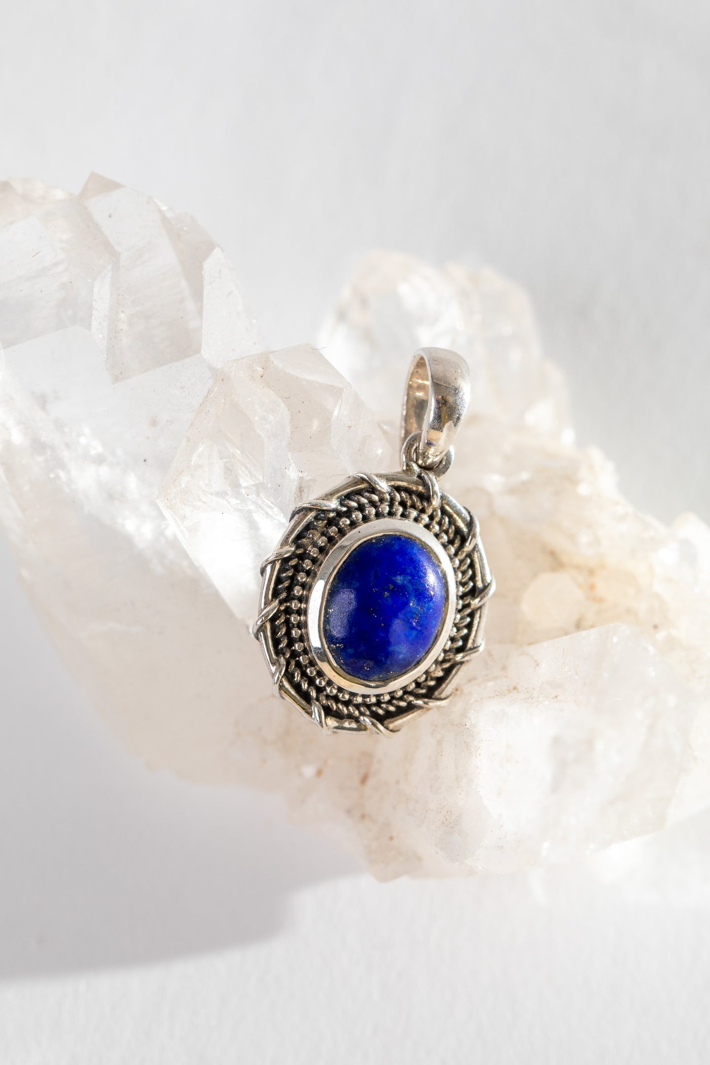 Nautical Rope Sterling Gemstone Pendant