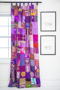Patchwork Recycled Sari Silk Curtain