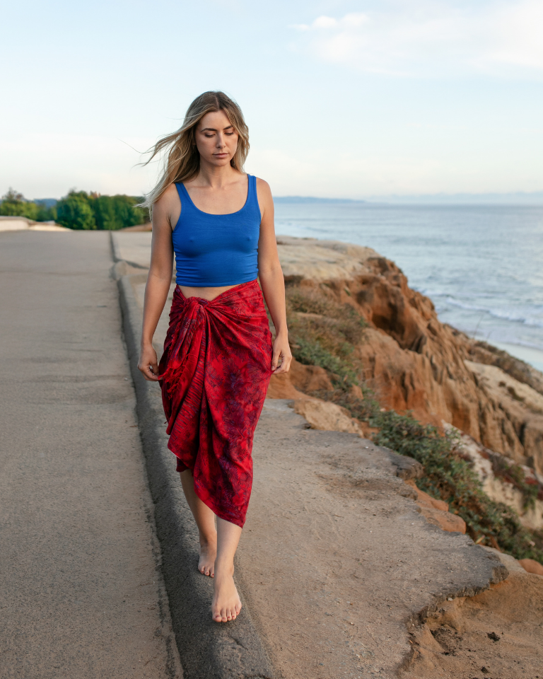 Raquel wearing the Blueberry Tank Top in size S/M