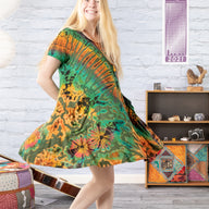 Althea Mudmee Tie Dye Short Sleeve Dress