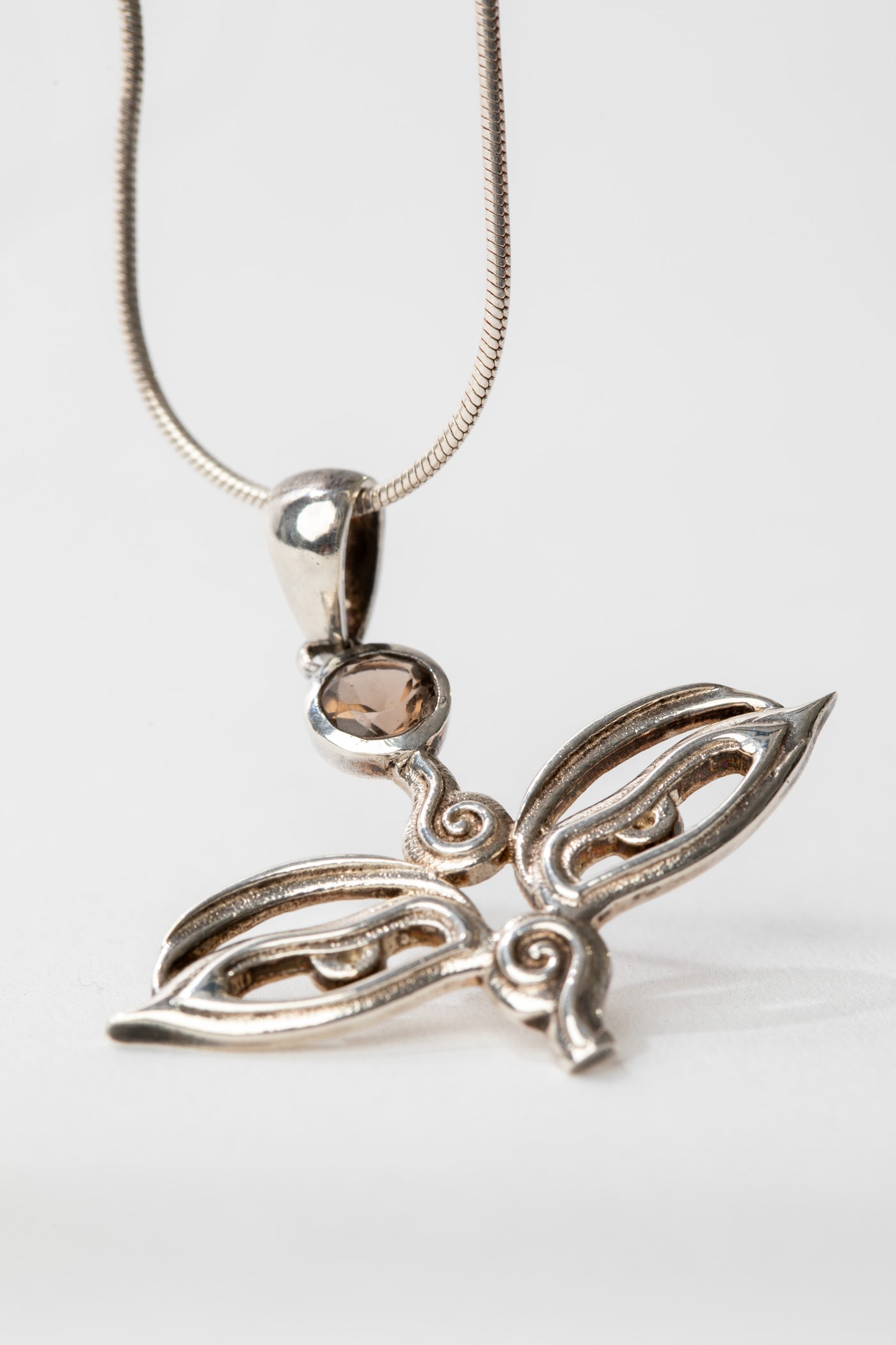 One of a Kind Smoky Quartz Buddha Eyes Gemstone Pendant P149