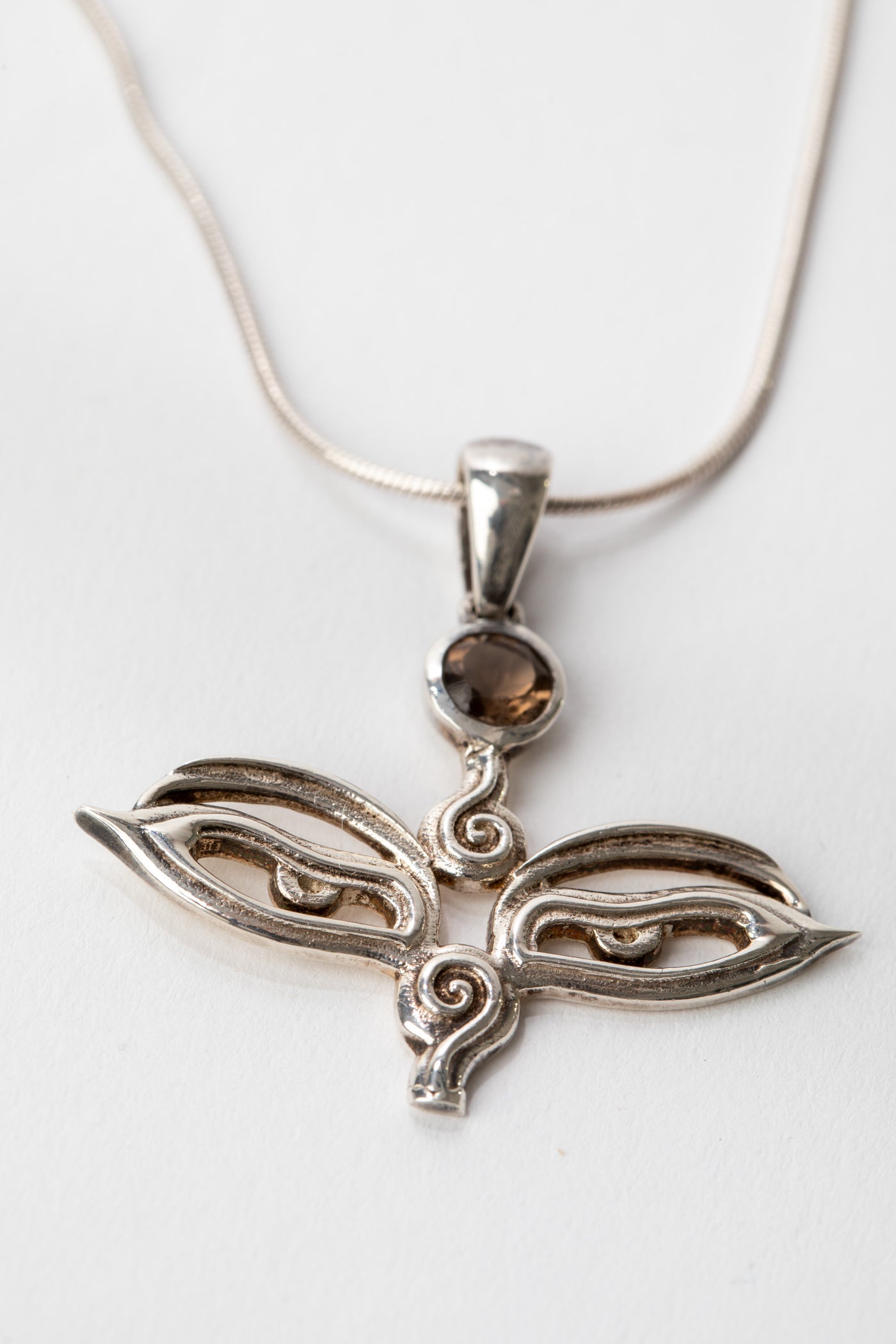 One of a Kind Smoky Quartz Buddha Eyes Gemstone Pendant P149