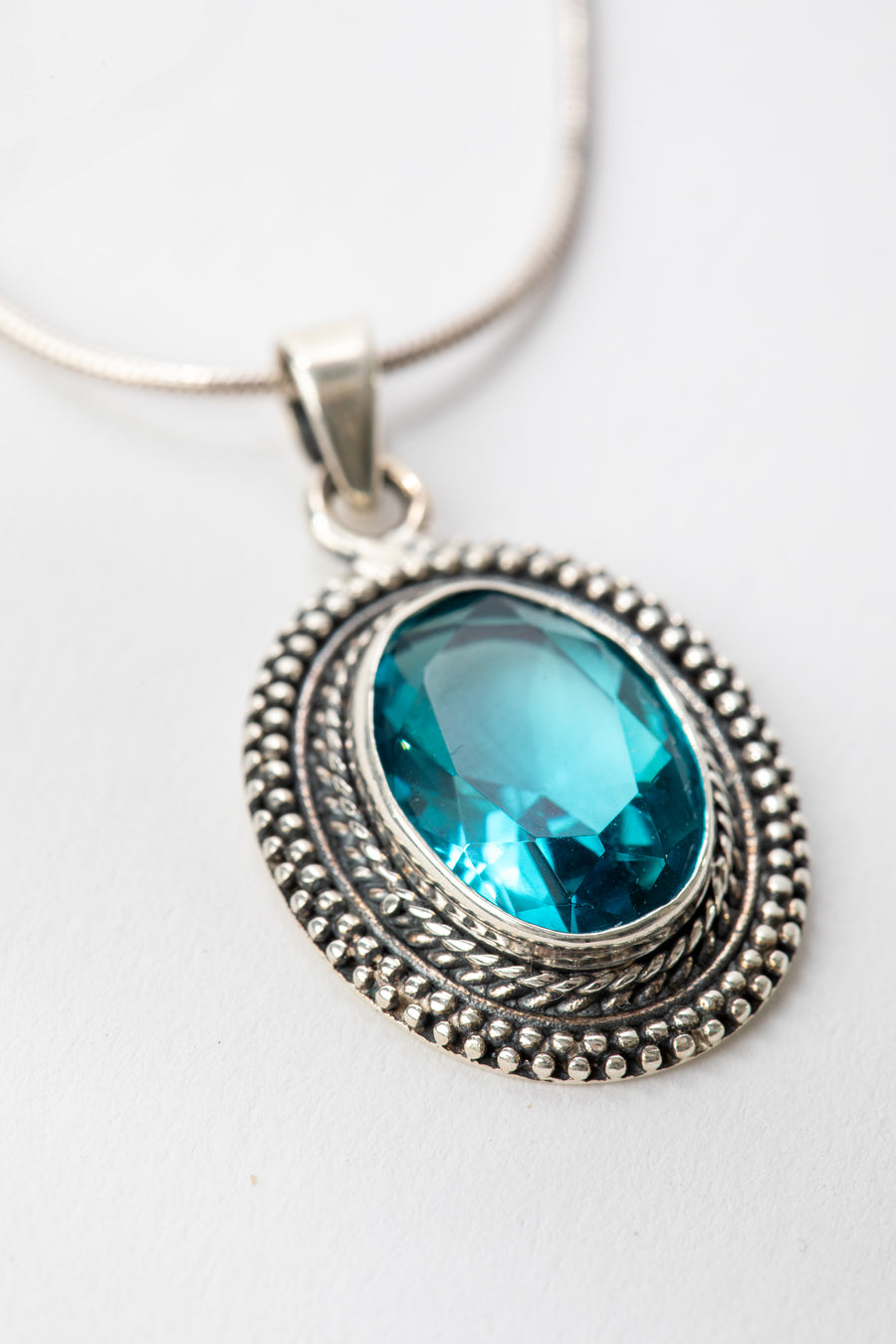 One of a Kind Blue Cubic Zirconia Pendant P148