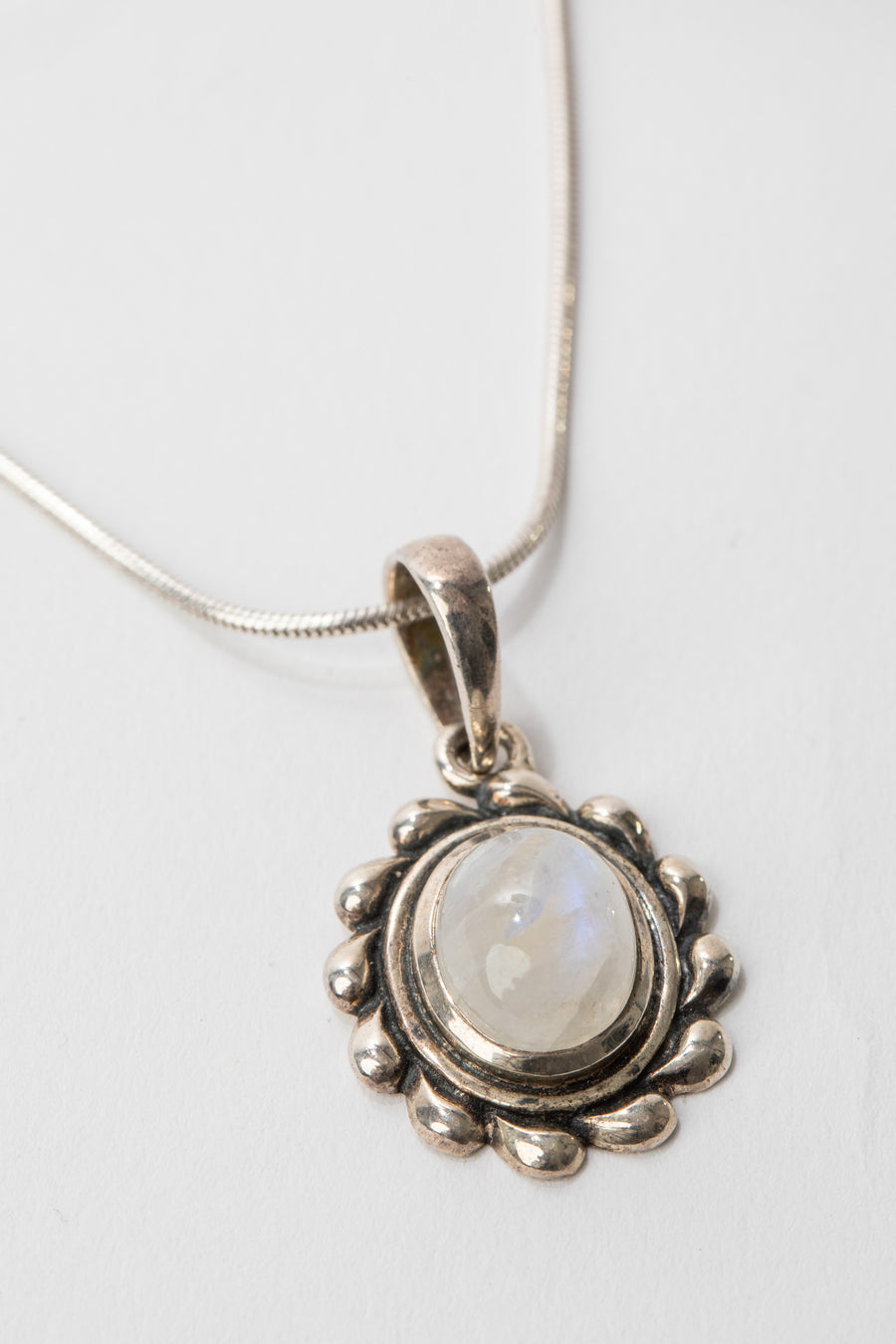 One of a Kind Rainbow Moonstone Pendant P135