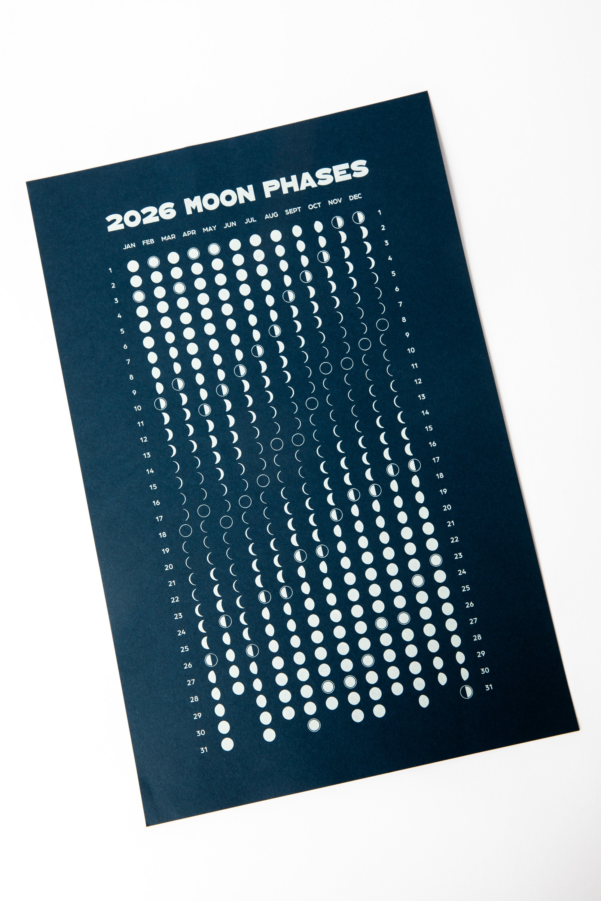 2026TYPE-MOONカレンダー Amazon.com: 2026 Moon Phases Calendar Poster 11x17 Unframed Print