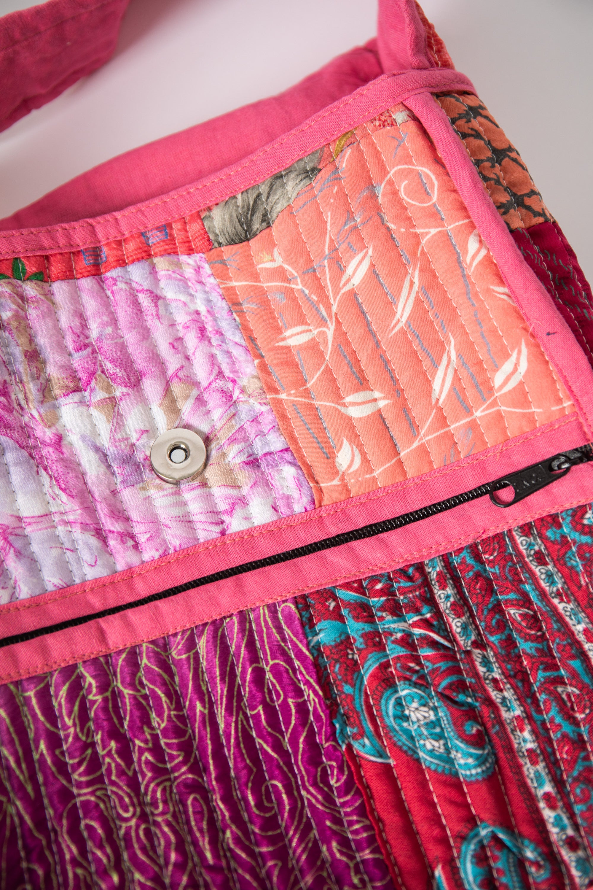 Patchwork Recycled Sari Silk Crossbody Bag | Eco-Friendly Boho Bag