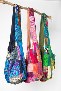 Assorted Patchwork Recycled Sari Silk Shoulder Bags