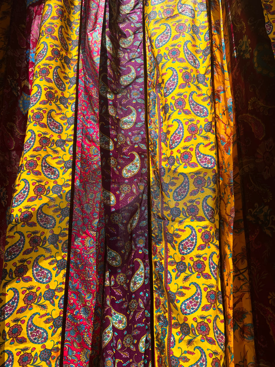 Y102 Yellow Sari Inspired Curtain Pair