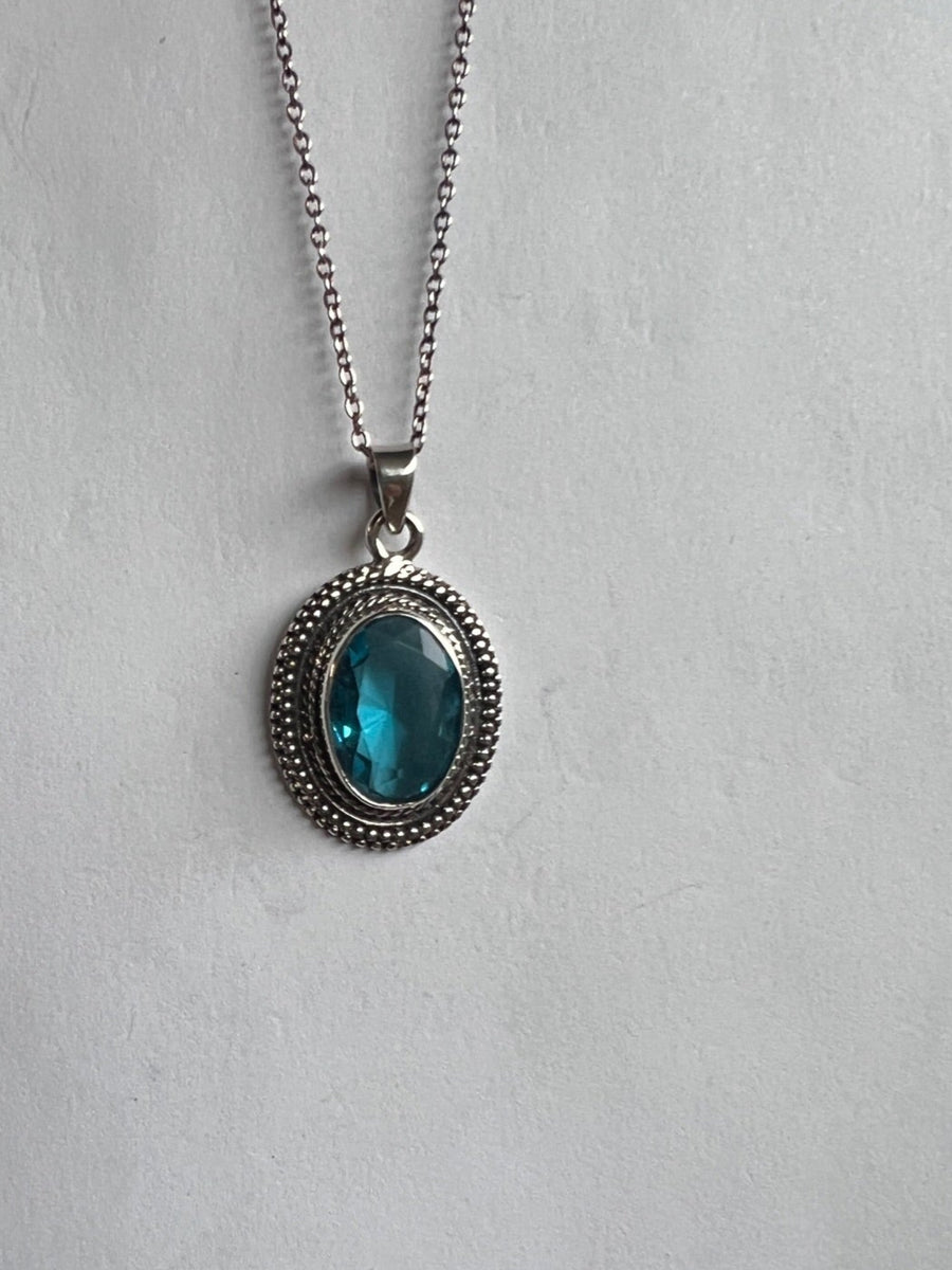 One of a Kind Blue Cubic Zirconia Pendant P148