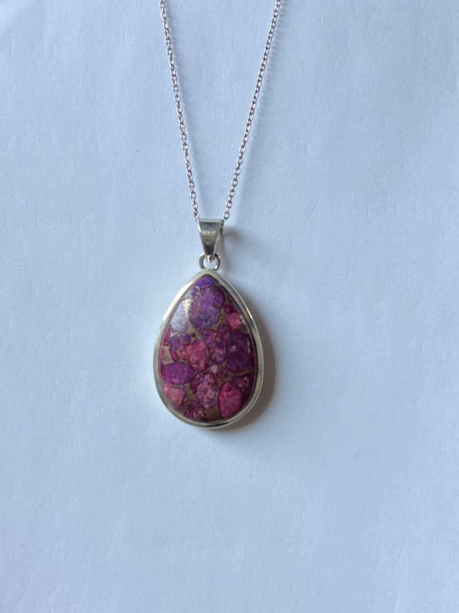 One of a Kind Purple Copper Turquoise Pendant P141