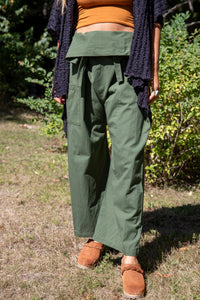 Sophie is wearing the Thai Fisherman Pocket Pants. 