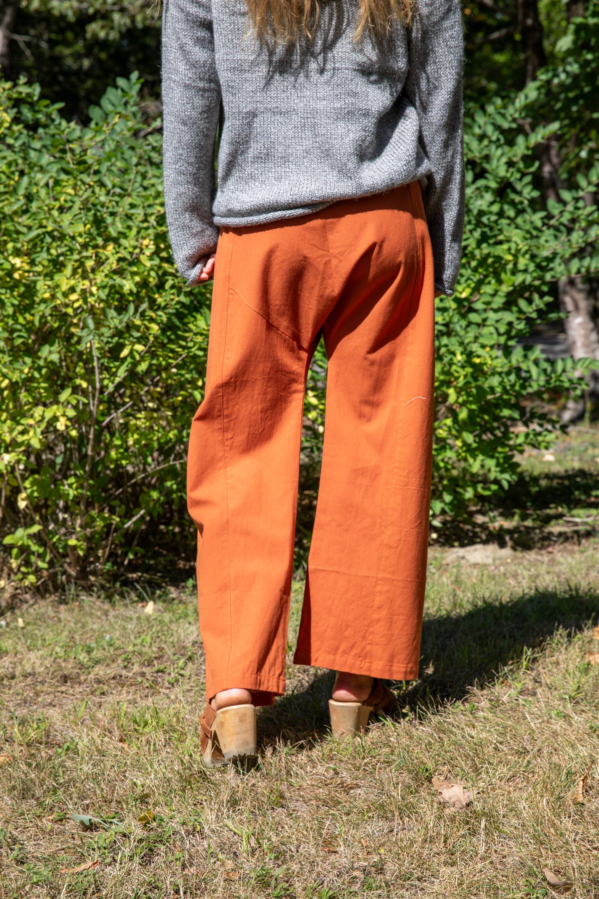 Sophie is wearing the Classic Alpaca Sweater and the Thai Fisherman Pocket Pants. 