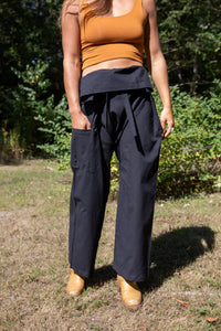Sophie is wearing the Thai Fisherman Pocket Pants. 