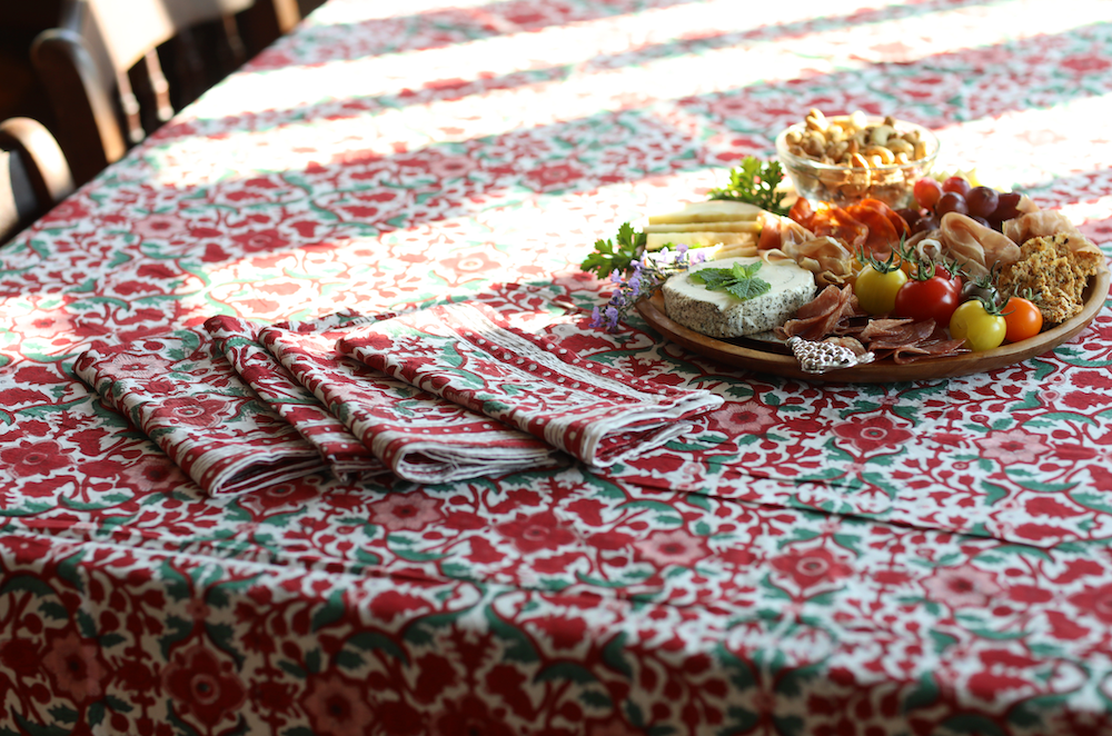 Block Print Collection, Patterned Table Linens