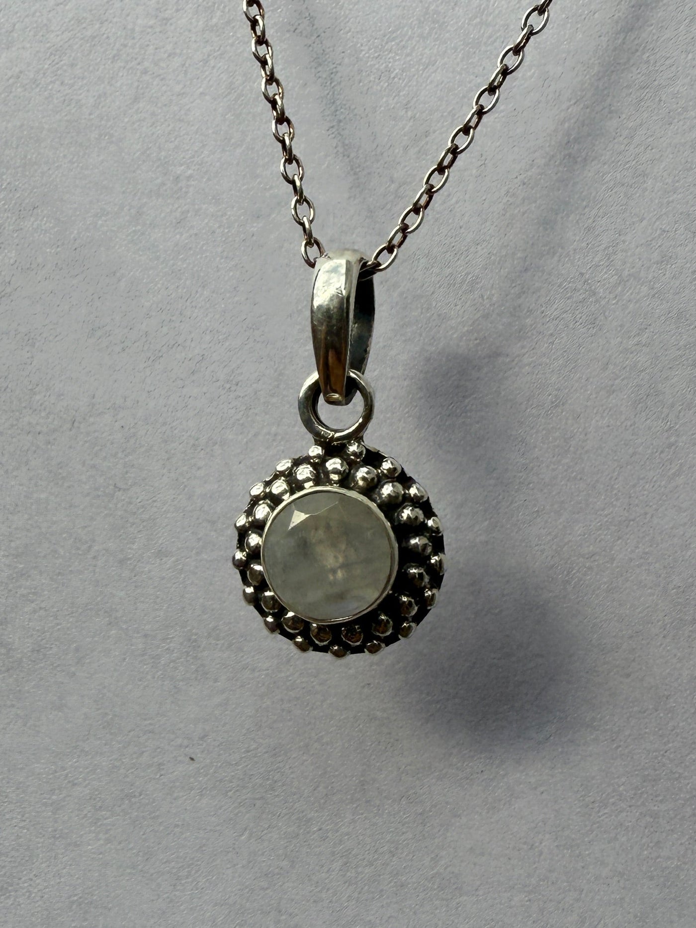 One of a Kind Rainbow Moonstone Pendant