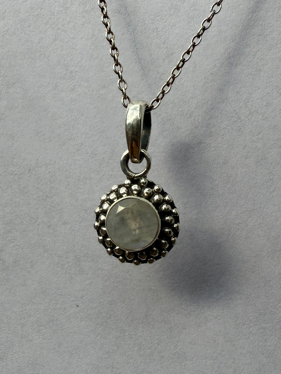 One of a Kind Rainbow Moonstone Pendant