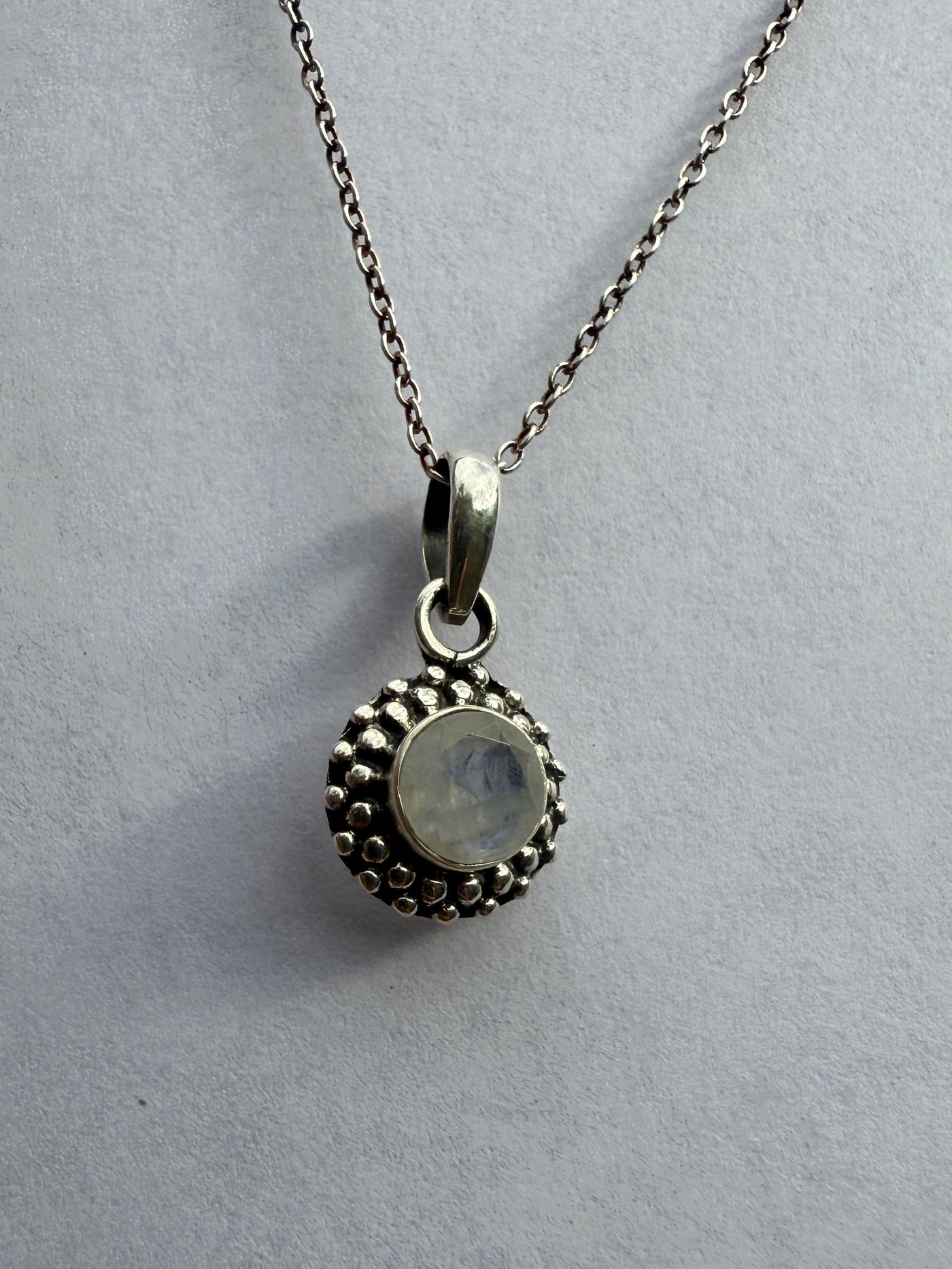 One of a Kind Rainbow Moonstone Pendant