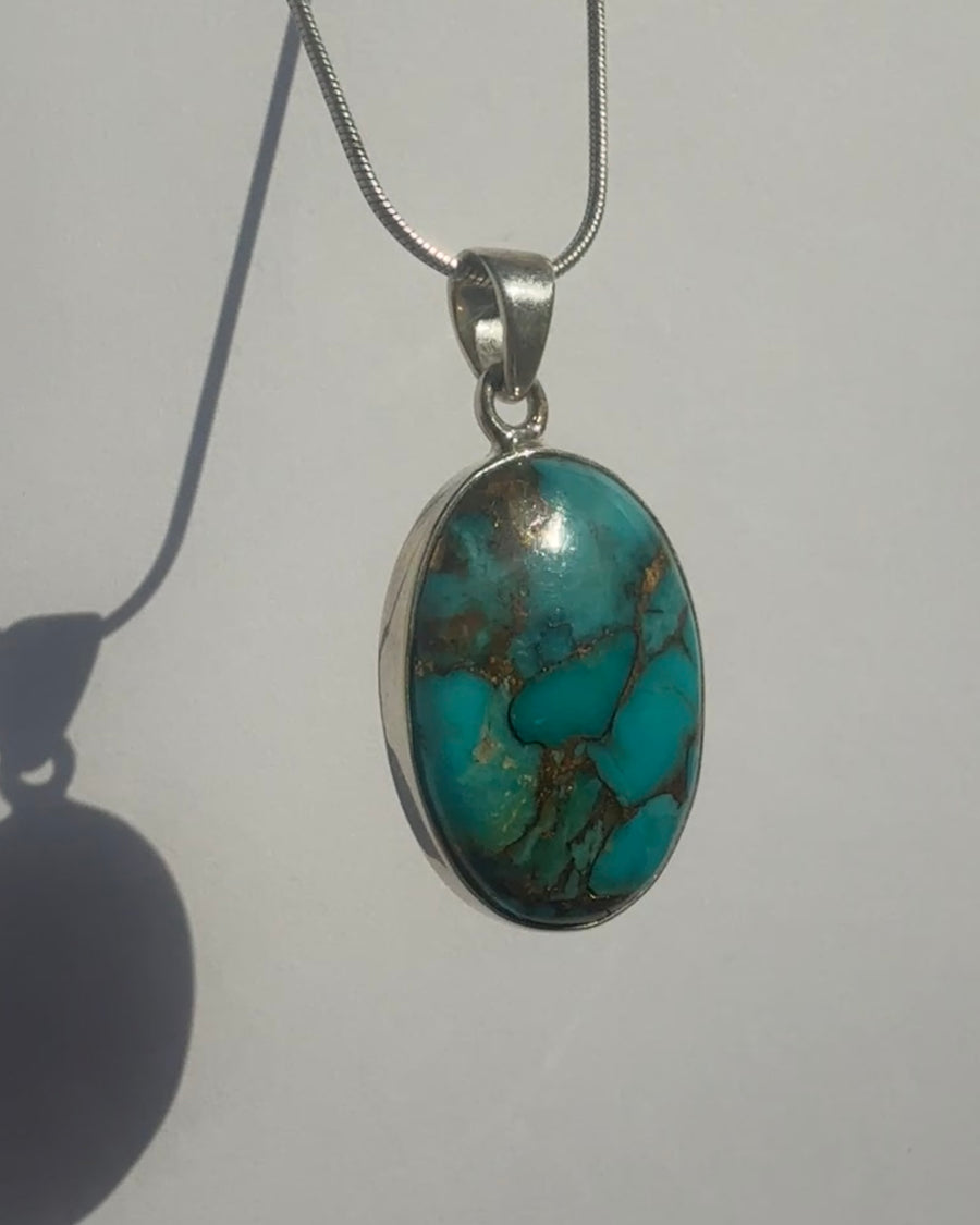 One of a Kind Blue Copper Turquoise Pendant P138