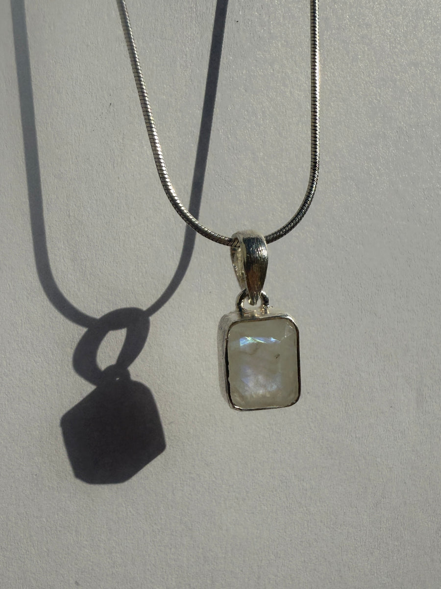 One of a Kind Rainbow Moonstone Pendant P146