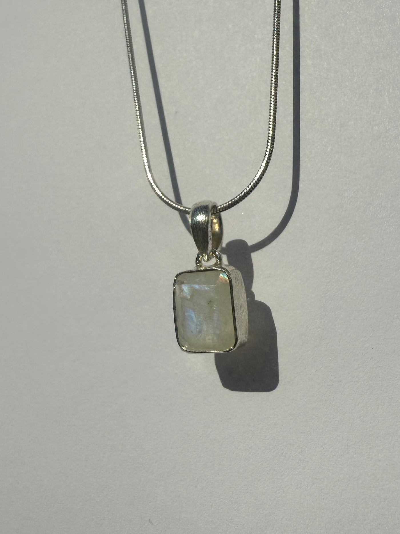 One of a Kind Rainbow Moonstone Pendant P146