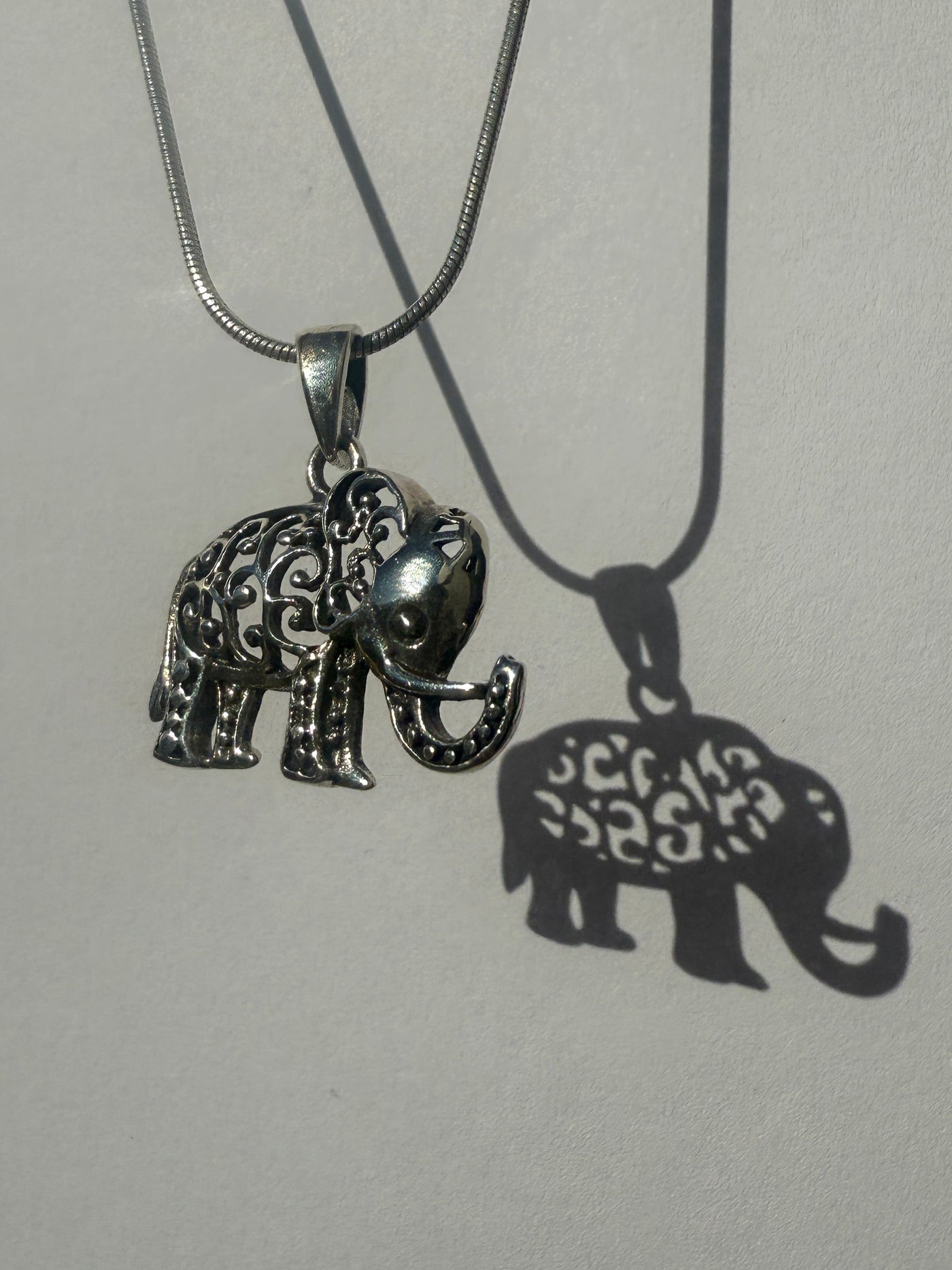 One of a Kind Sterling Elephant Pendant P147