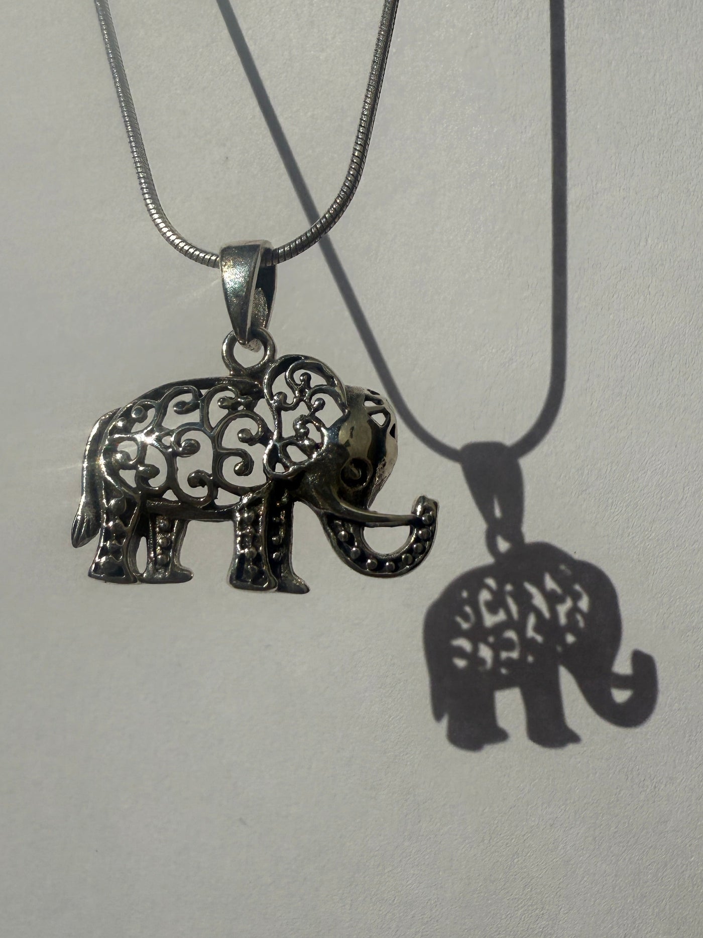 One of a Kind Sterling Elephant Pendant P147