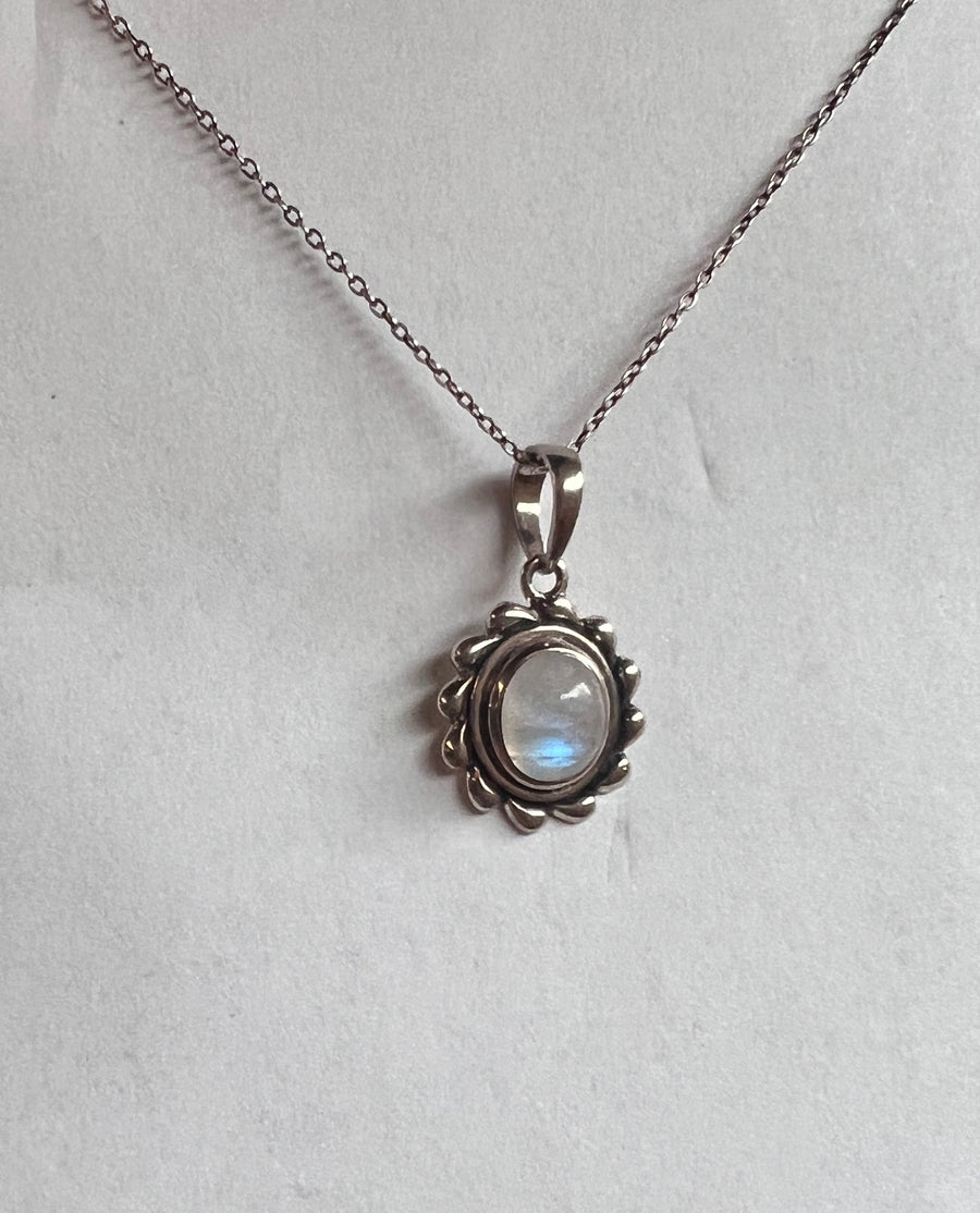 One of a Kind Rainbow Moonstone Pendant P146