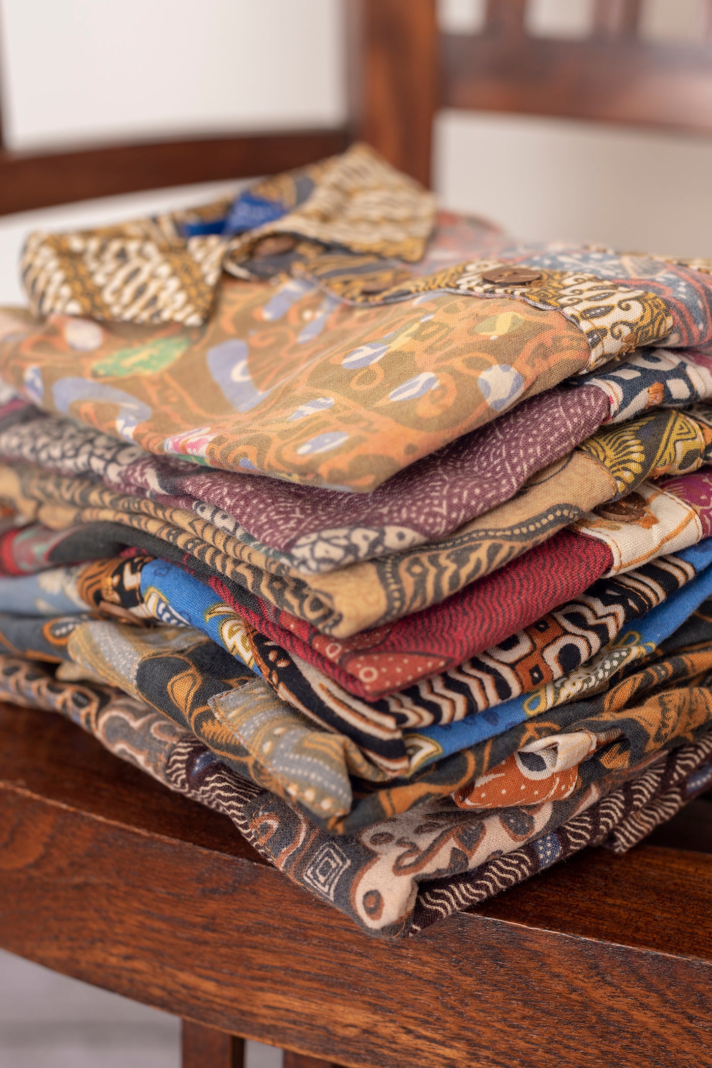 Kids one of a kind patchwork button up shirt