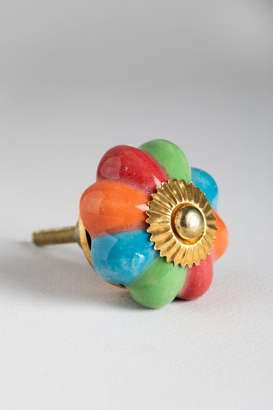 Classic Floral Handpainted Ceramic Knob in Multicolor