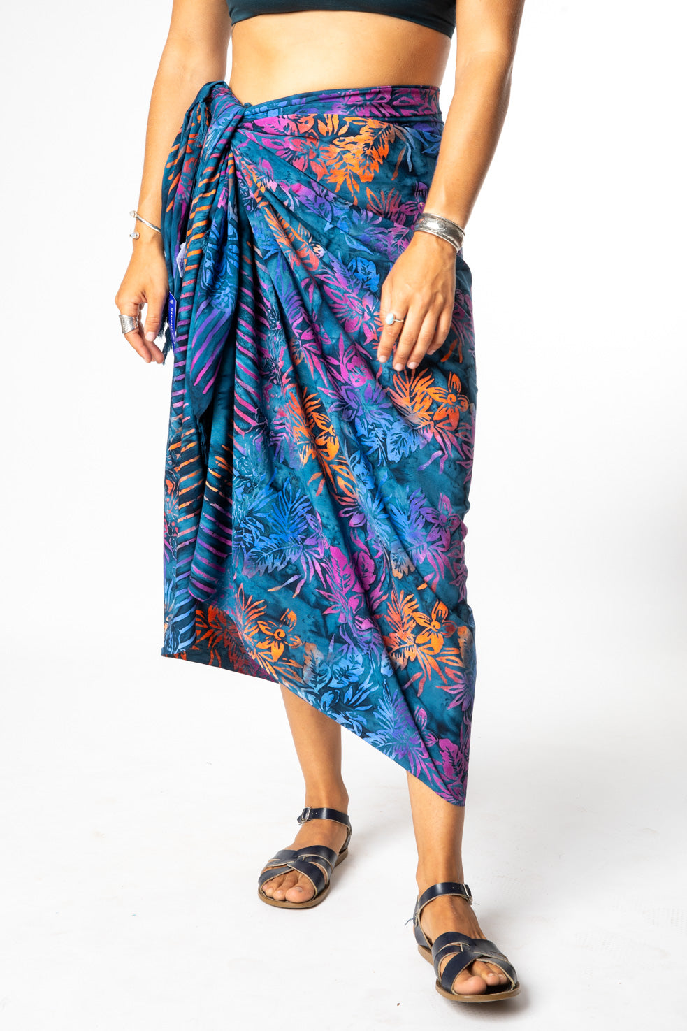 Sophie is wearing a batik sarong in morning mist