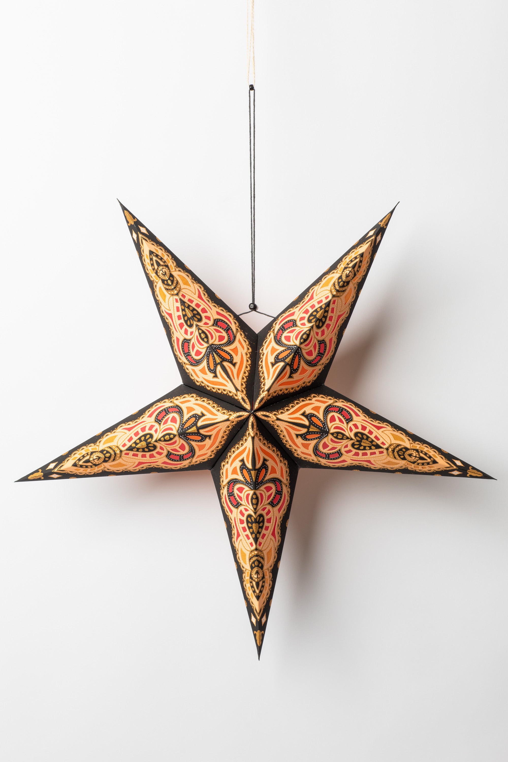 Metallic Star Paper Lanterns | Hanging Star Lantern Light for