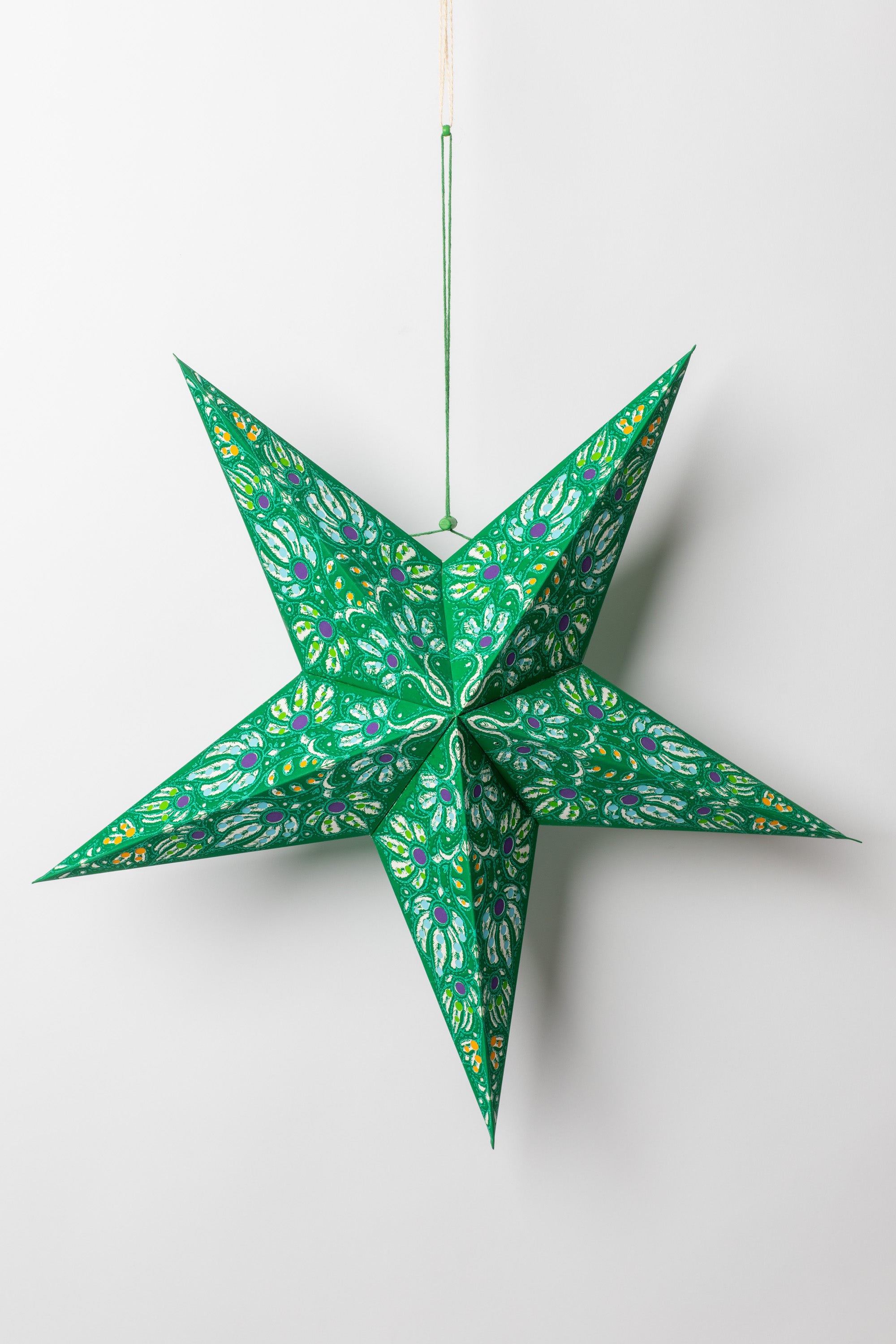 Green Paper Star Lantern | Boho Lighting · Mexicali Blues