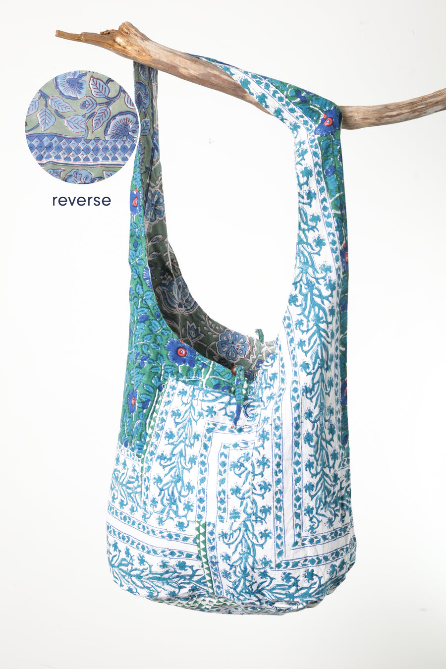 Reversible Block Print Bag in Red Lobster and Blue Lobster