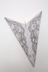 Ganesh - White Glitter 7 Point Paper Star Lantern folded