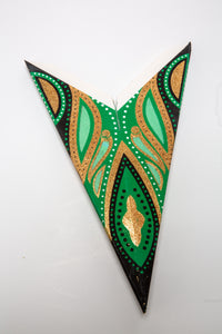 Neuro - Green Glitter 7 Point Paper Star Lantern folded