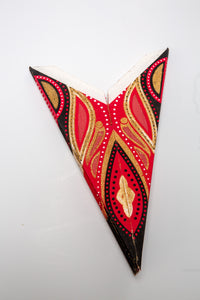 Neuro - Red Glitter 7 Point Paper Star Lantern folded