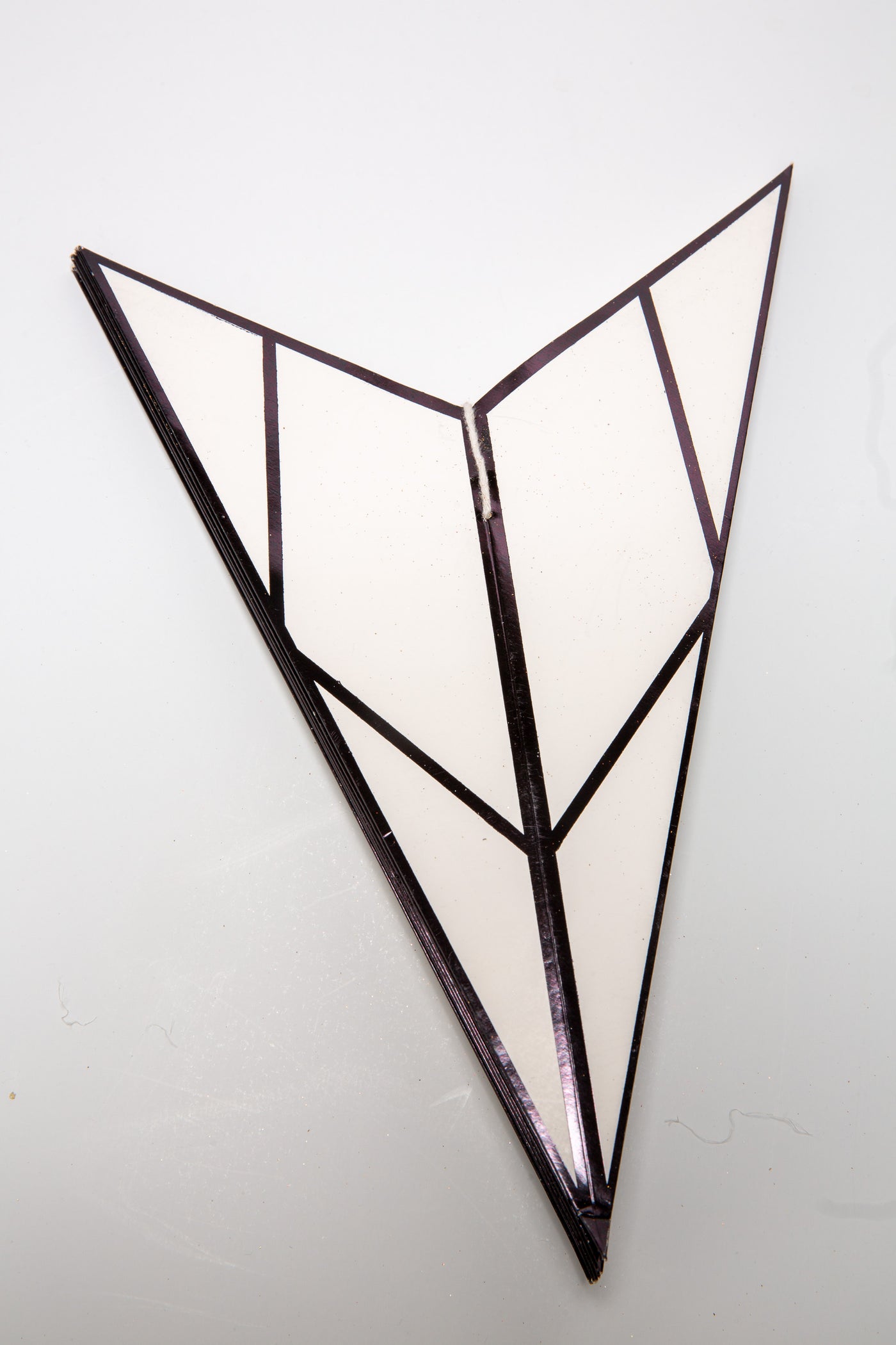 White - Glass Effect 7 Point Paper Star Lantern folded