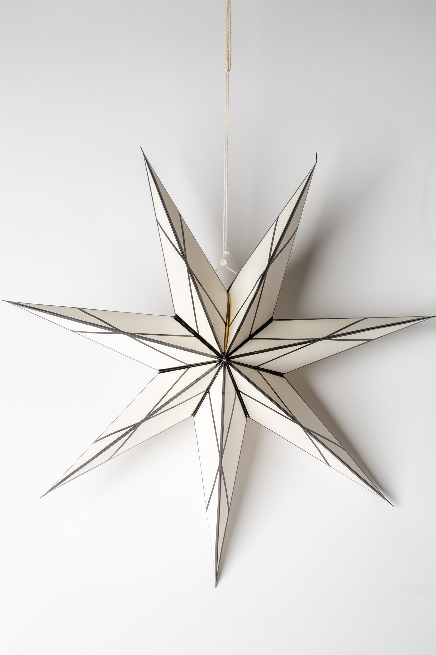 White - Glass Effect 7 Point Paper Star Lantern Unlit