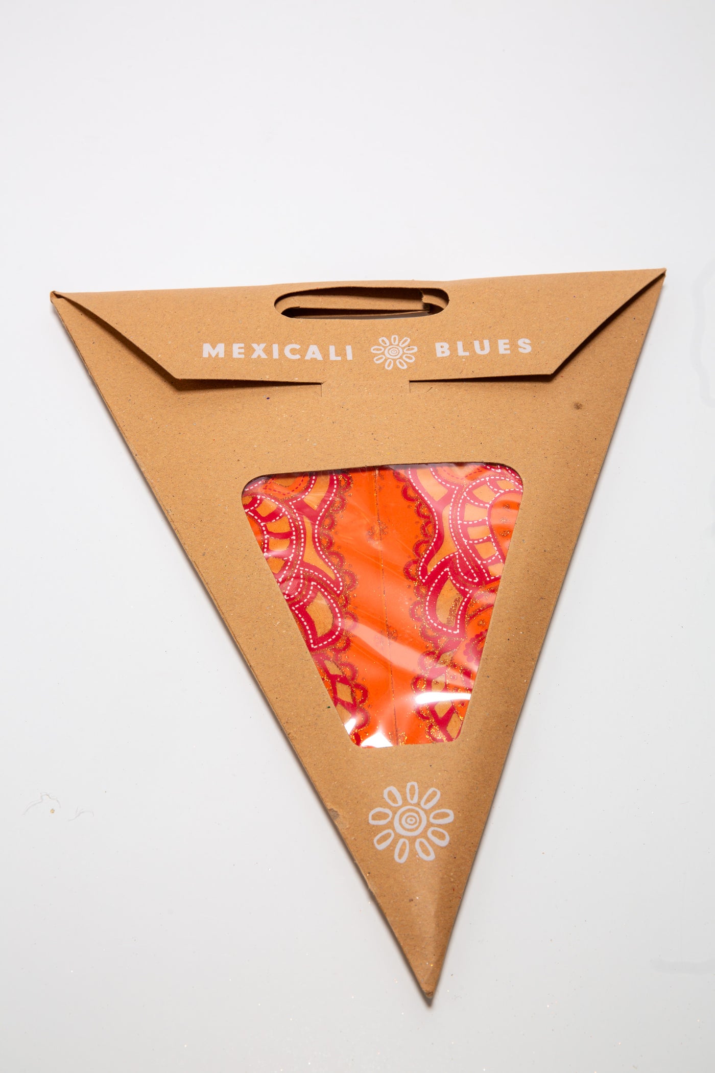 Ganesh - Tangerine Glitter 7 Point Paper Star Lantern in packaging