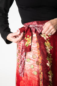 Toni is wearing sari silk wrap skirt in fire on the mountain