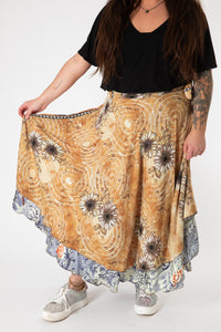 Long Sari Silk Wrap Skirt