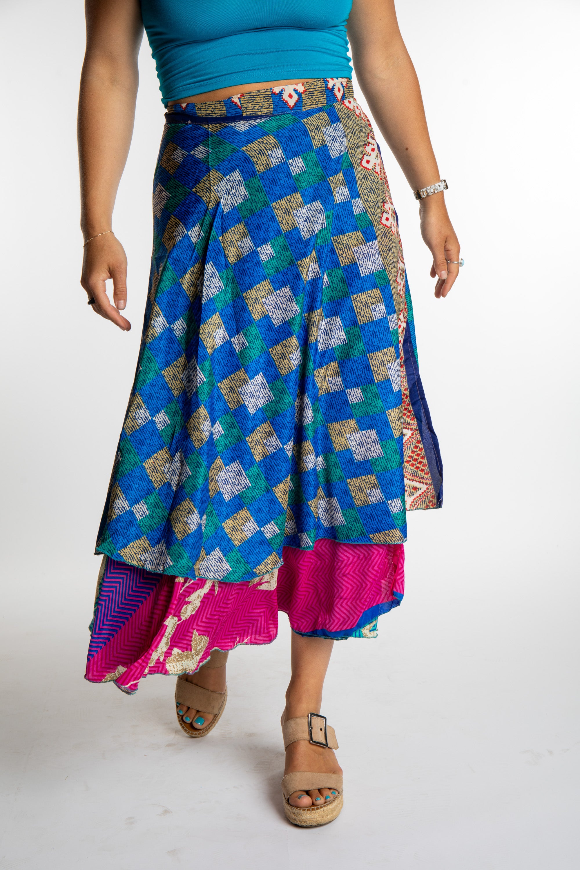 Long Sari Silk Wrap Skirt | Long Boho Wrap Skirt · Mexicali