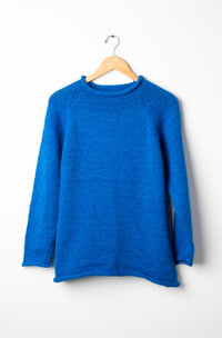 Blueberry roll neck alpaca sweater