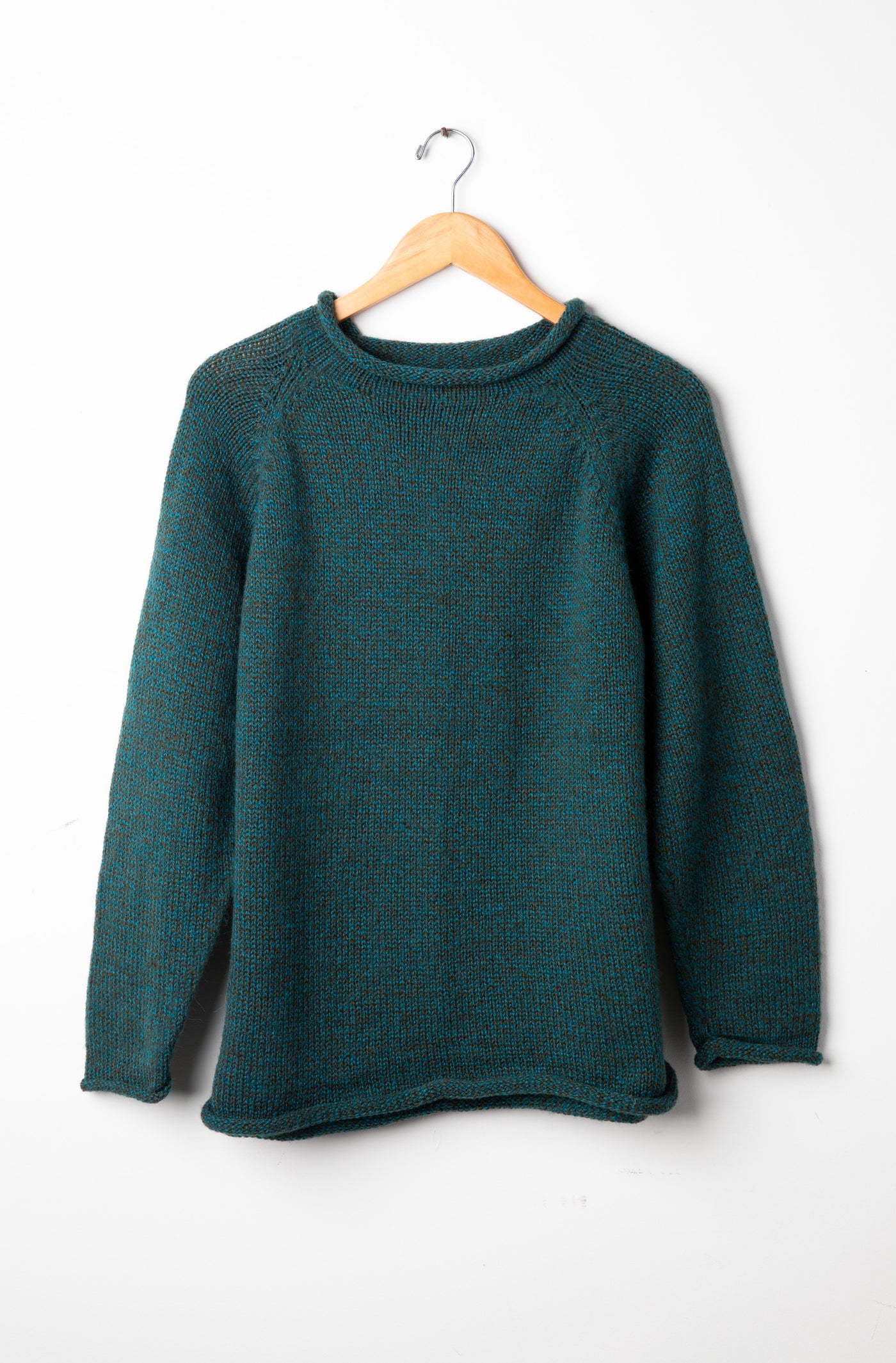 Emerald roll neck alpaca sweater
