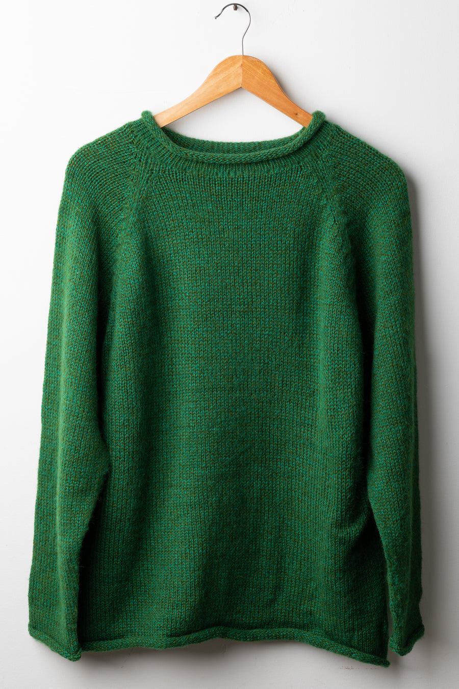 Classic Unisex Alpaca Wool Sweater in Irish Green