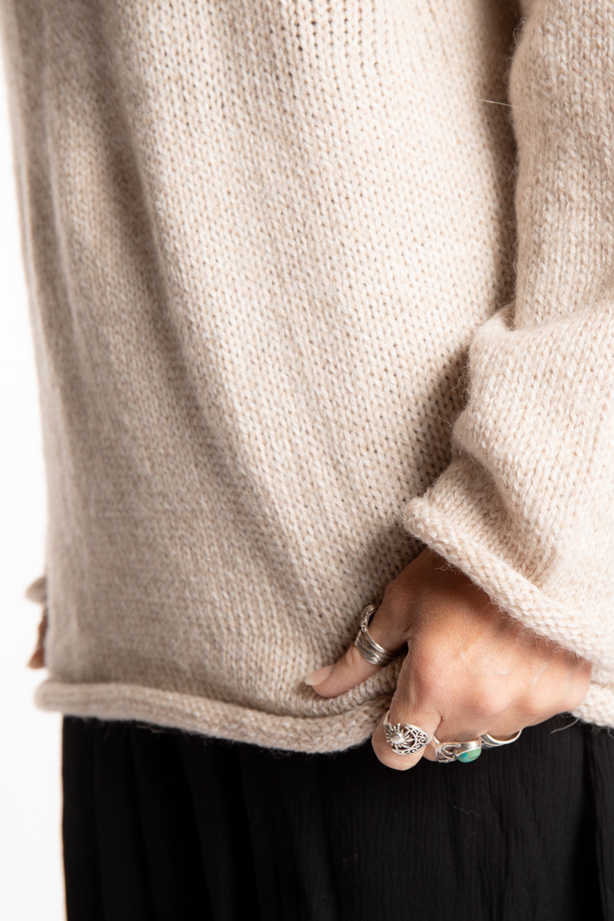 良品◆iBLUES イブルース◆アルパカ混ニット バックジッパー ボートネック Airy Alpaca Crewneck Pullover – Tibi Official
