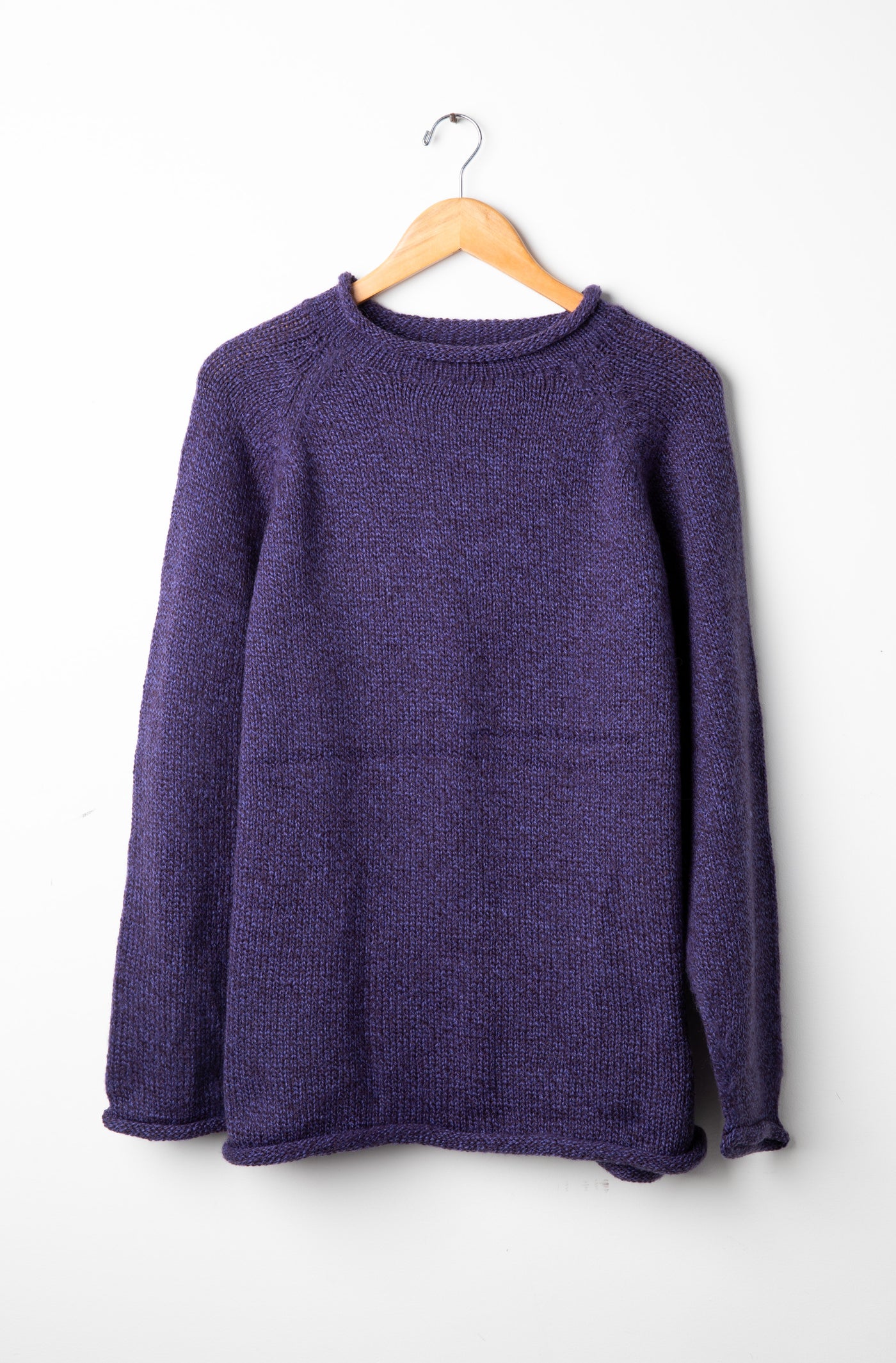 Purple roll neck alpaca sweater