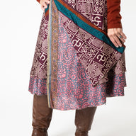 Tea Length Sari Silk Wrap Skirt