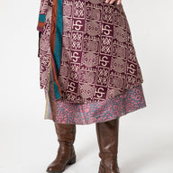 Tea Length Sari Silk Wrap Skirt